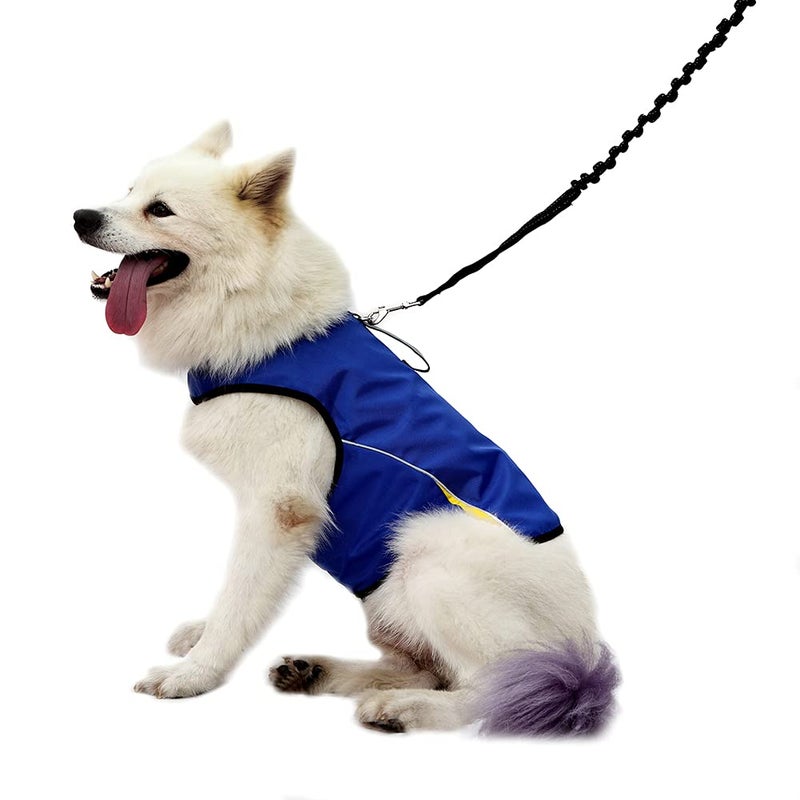 WINBATE Dog Anxiety Jacket- Keep Calmig Vest Thunder Coat with D-Ring and Training Handle for Larger Dogs(Blue) - Image 3